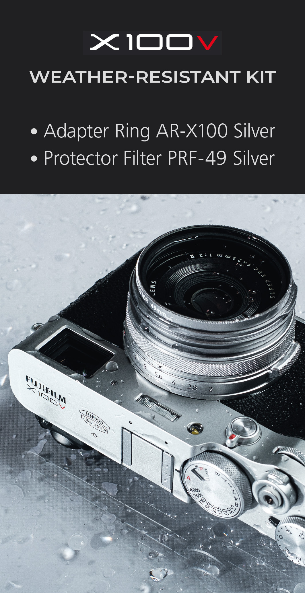 FUJIFILM Vejrbestandigt Kit X100V Sølv