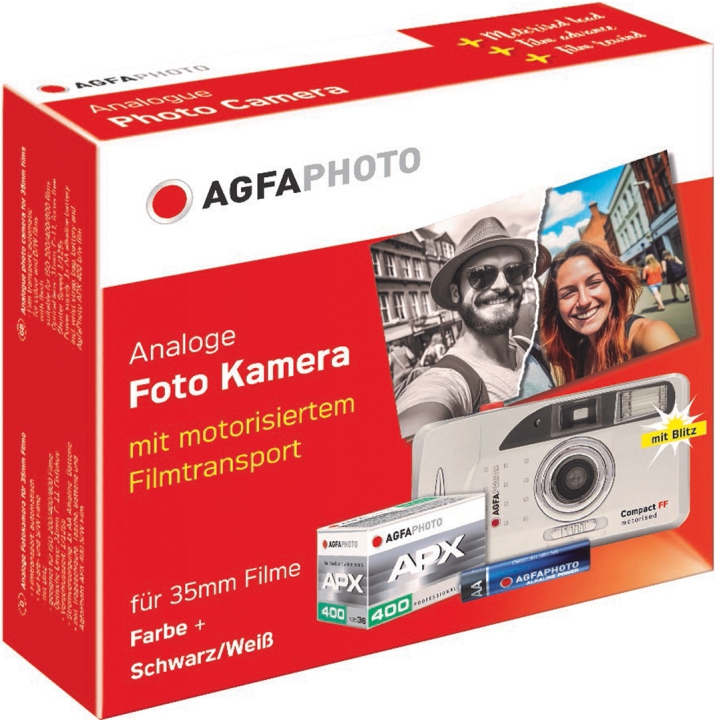 AGFAPHOTO Compact FF 35mm Motoriseret Analog Kamera Inkl. 1 Film & 1 Batteri