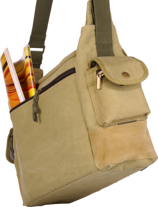 Kalahari KAPAKO K-31 Skuldertaske - Khaki Canvas (Grøn)