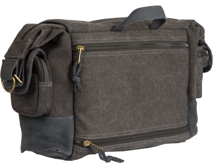 Kalahari KAPAKO K-31 Skuldertaske - Sort/Grå Canvas