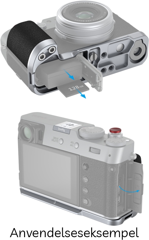 SmallRig 4555 Greb til FUJIFILM X100VI & X100V m/ Hot Shoe Dæksel & Rød Udløserknap - Silver (Sølv)
