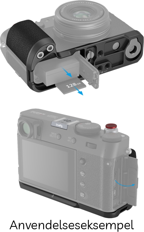 SmallRig 4556 Greb til FUJIFILM X100VI & X100V m/ Hot Shoe Dæksel & Rød Udløserknap - Black (Sort)