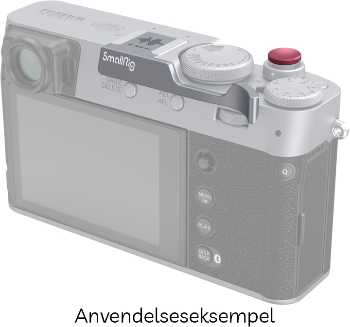 SmallRig 4566 Tommelgreb til FUJIFILM X100VI & X100V m/ Rød Udløserknap - Silver (Sølv)