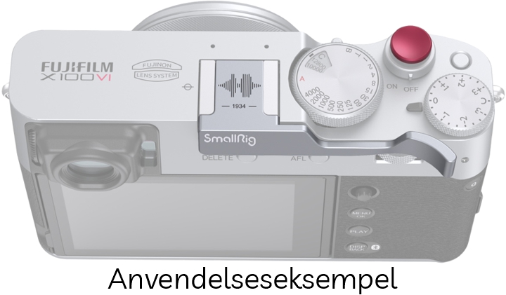 SmallRig 4566 Tommelgreb til FUJIFILM X100VI & X100V m/ Rød Udløserknap - Silver (Sølv)