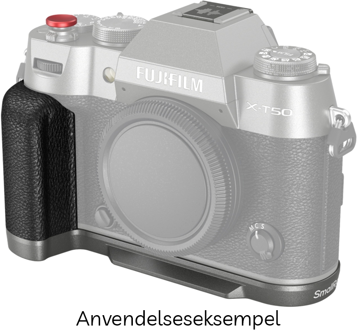 SmallRig 4712 L-Formet Greb til FUJIFILM X-T50 m/ Hot Shoe Dæksel & Rød Udløserknap - Charcoal Sølv