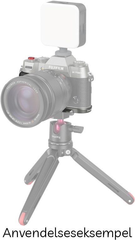 SmallRig 4712 L-Formet Greb til FUJIFILM X-T50 m/ Hot Shoe Dæksel & Rød Udløserknap - Charcoal Sølv