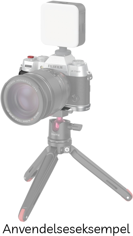 SmallRig 4713 L-Formet Greb til FUJIFILM X-T50 m/ Hot Shoe Dæksel & Rød Udløserknap - Silver (Sølv)