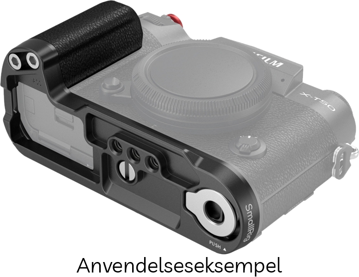 SmallRig 4783 L-Formet Greb til FUJIFILM X-T50 m/ Hot Shoe Dæksel & Rød Udløserknap - Black (Sort)