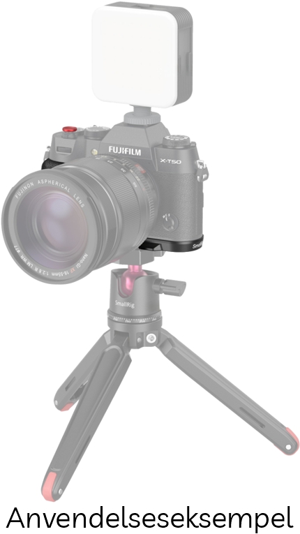 SmallRig 4783 L-Formet Greb til FUJIFILM X-T50 m/ Hot Shoe Dæksel & Rød Udløserknap - Black (Sort)
