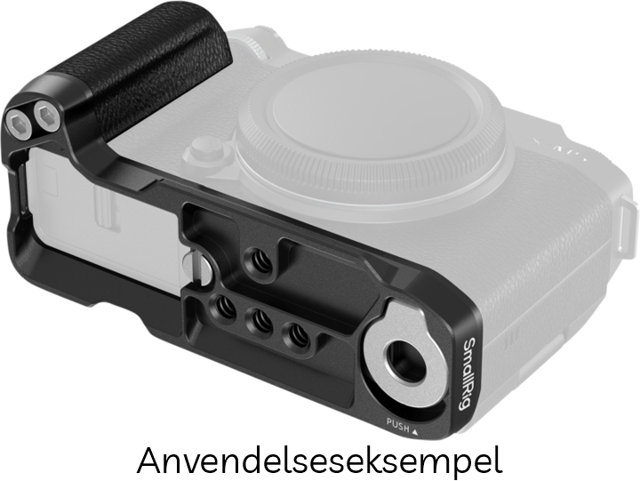 SmallRig 4876 L-Formet Greb til FUJIFILM X-M5 m/ Hot Shoe Dæksel, Rød Udløserknap & Vindskærm - Black (Sort)