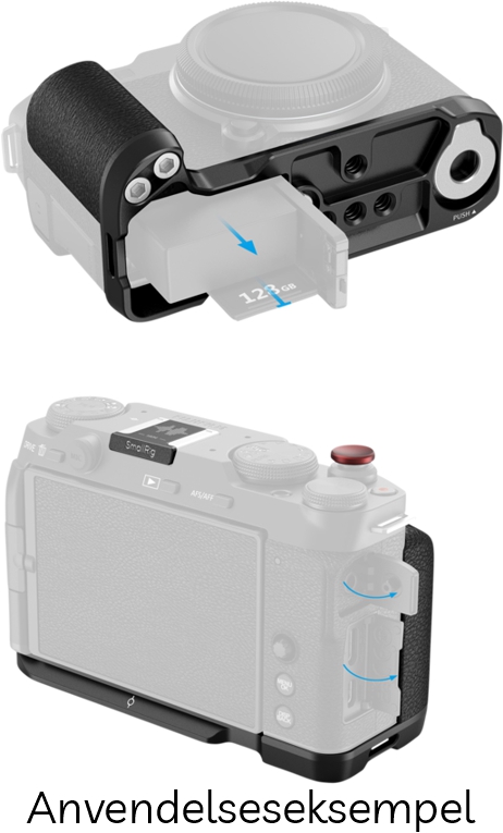 SmallRig 4876 L-Formet Greb til FUJIFILM X-M5 m/ Hot Shoe Dæksel, Rød Udløserknap & Vindskærm - Black (Sort)