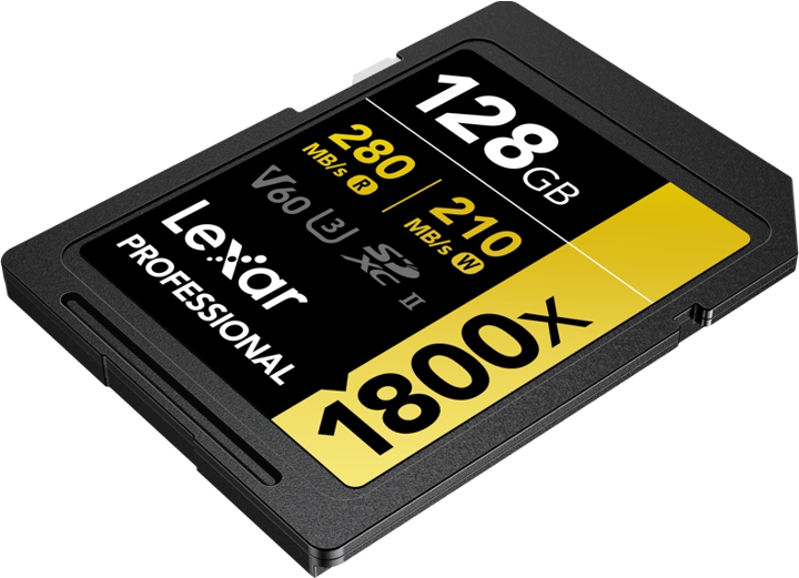 Lexar Pro 1800x 128GB SD-Kort - 280MB/s V60 UHS-II