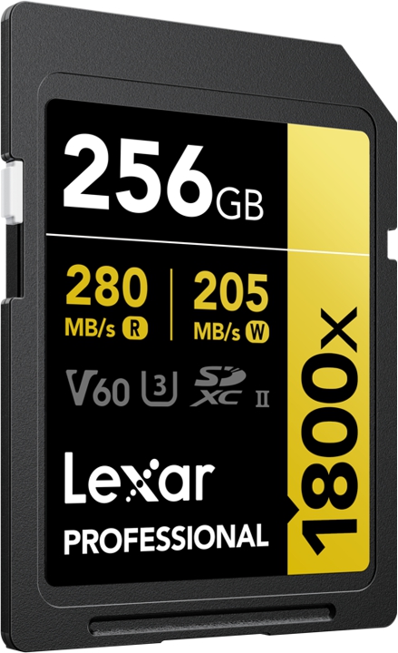 Lexar Pro 1800x 256GB SD-Kort - 280MB/s V60 UHS-II