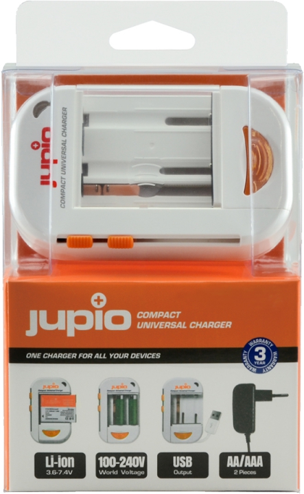 Jupio Kompakt Universal Oplader inkl. USB-A Udgang