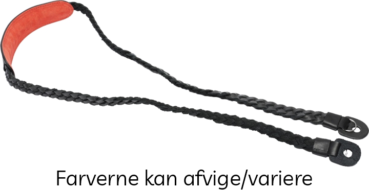 Cam-in Smal Flettet Sort/Rød Læderrem (Cam3241C)