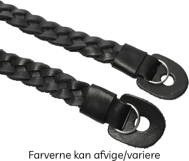 Cam-in Smal Flettet Sort/Rød Læderrem (Cam3241C)